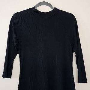 Heart & Hip Ribbed Knit Long Sleeve Mock Neck Dress